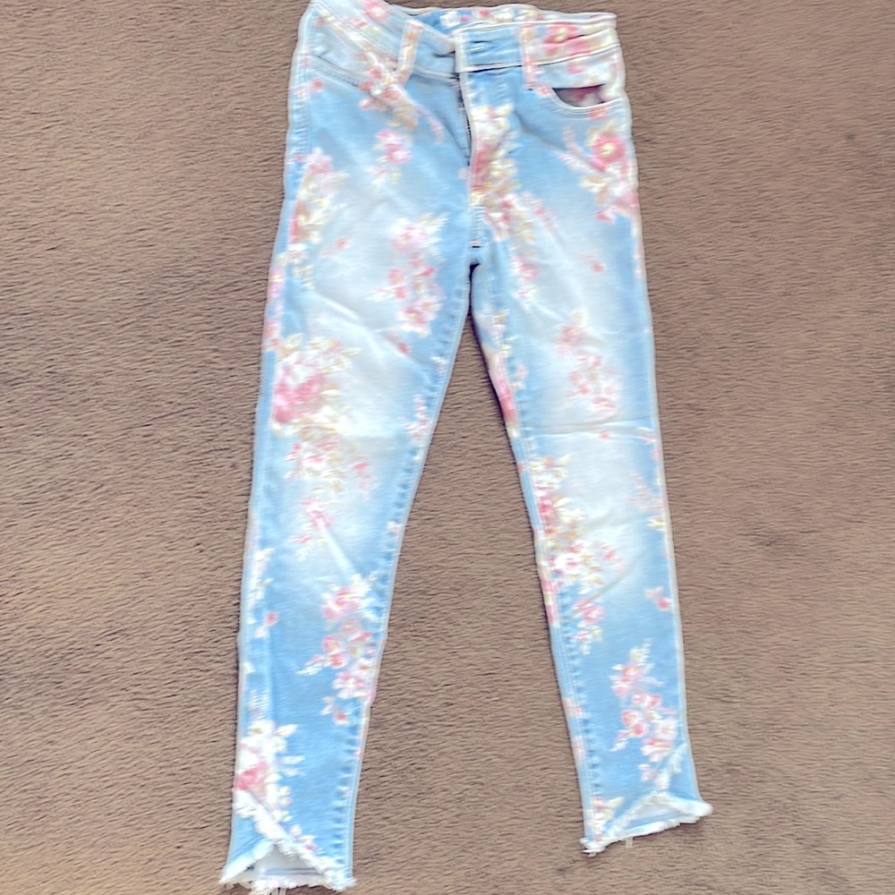 GAP girls super skinny flower Jean size 10.